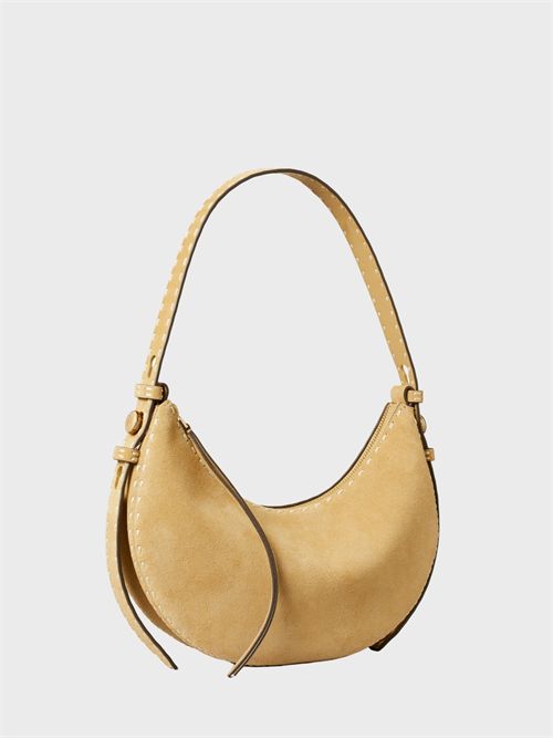 Borsa a mezzaluna piccola in suede con impuntura a vista TORY BURCH | 178680250